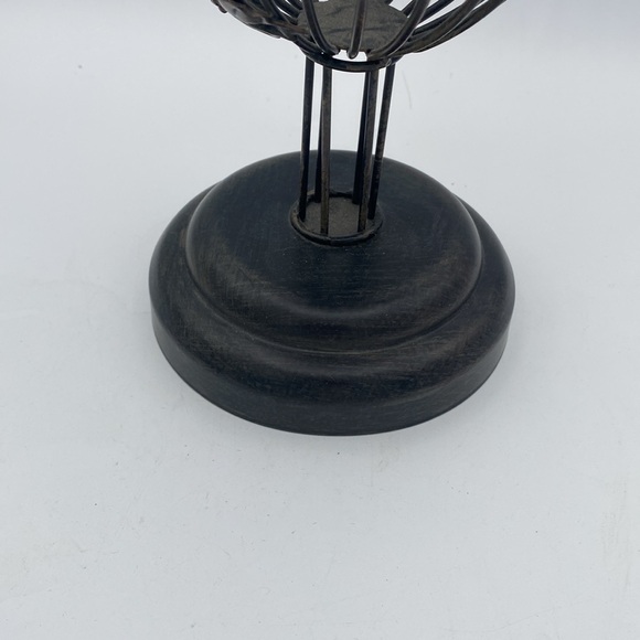 Wine glass shape black metal cork collection holder w/ leaves and grapes 13” - Picture 7 of 9